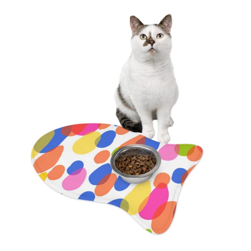Colorful Raindrops Pet Bone Shaped Feeding Mats - Image 10