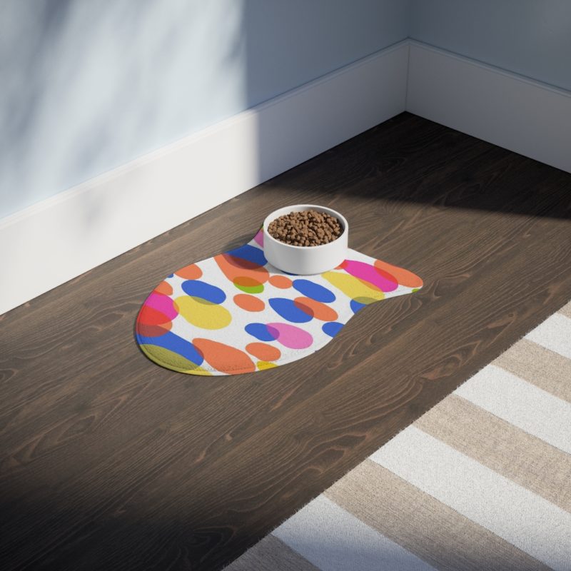 Colorful Raindrops Pet Bone Shaped Feeding Mats - Image 11