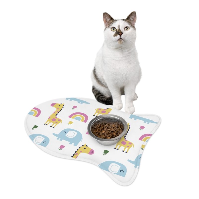 Rainbows, Giraffes, & Elephants Pet Feeding Mat