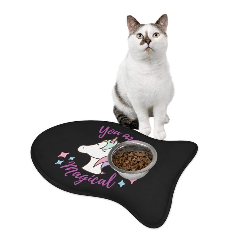 You Are Magical Unicorn Pet Feeding Mat - Black - Image 10