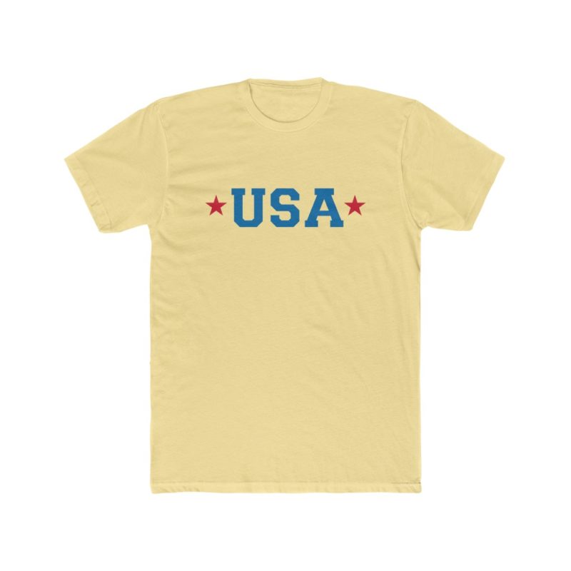 USA Red White & Blue  Men's Cotton Crew Tee - Image 4