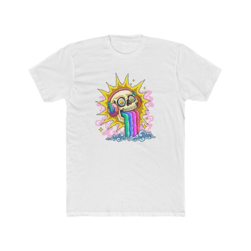 Rainbow Skull Punk On Acid Men's Cotton Crew Tee