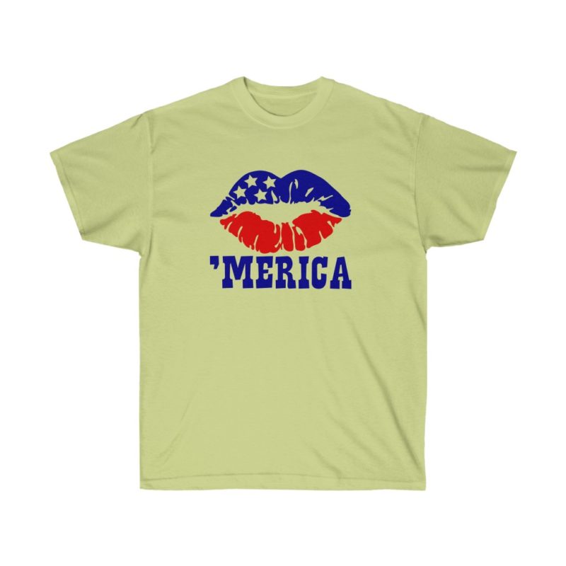 'Merica Patriotic Lips Unisex Ultra Cotton Tee - Image 7