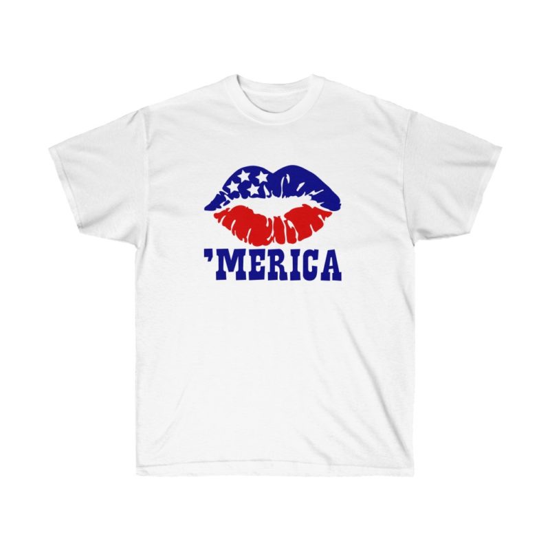 'Merica Patriotic Lips Unisex Ultra Cotton Tee