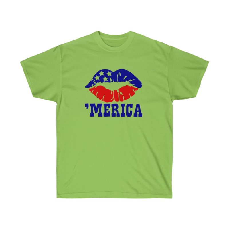 'Merica Patriotic Lips Unisex Ultra Cotton Tee - Image 8