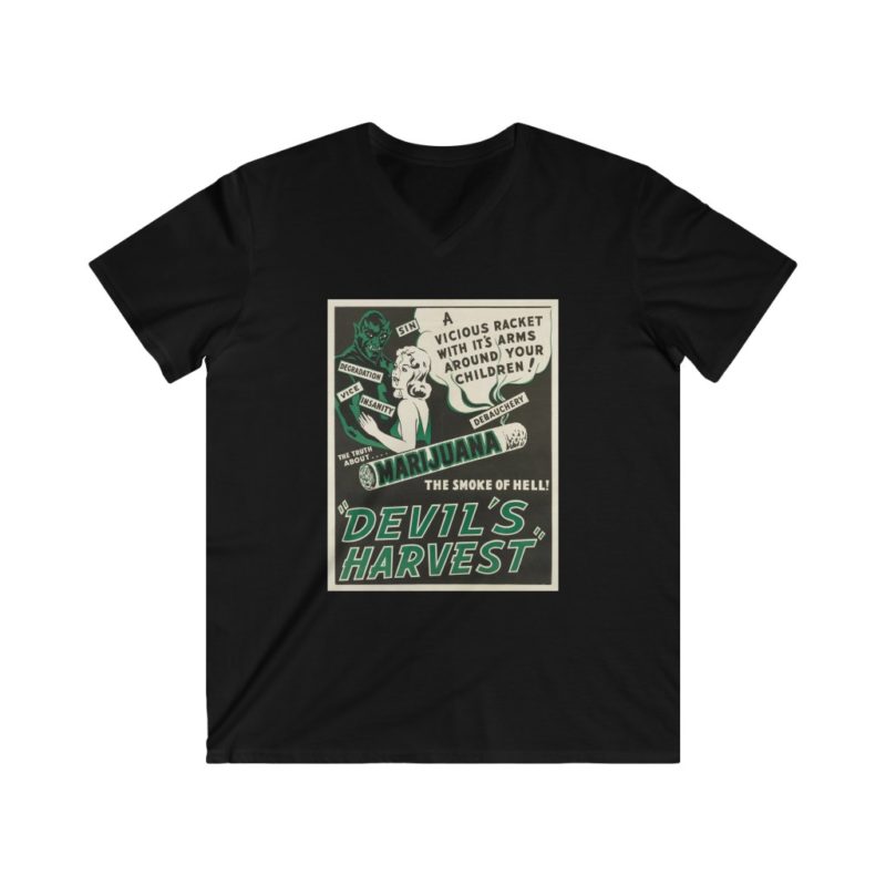 Devil's Harvest 420 Men's Fitted V-Neck Short Sleeve Tee - Image 3
