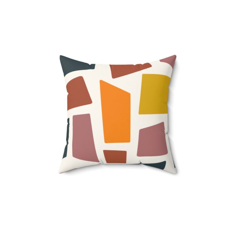 Retro Style Shapes Spun Polyester Square Pillow