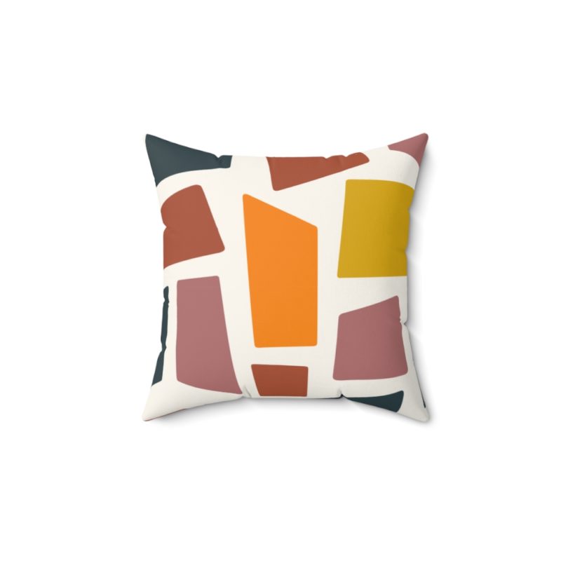 Retro Style Shapes Spun Polyester Square Pillow - Image 2