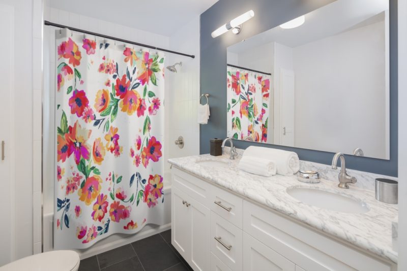Bright Flowers Shower Curtain - Image 2