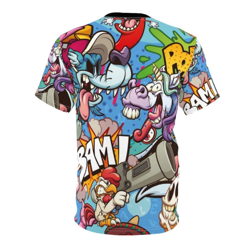 Cartoon Characters Unisex AOP Cut & Sew Tee - Image 2