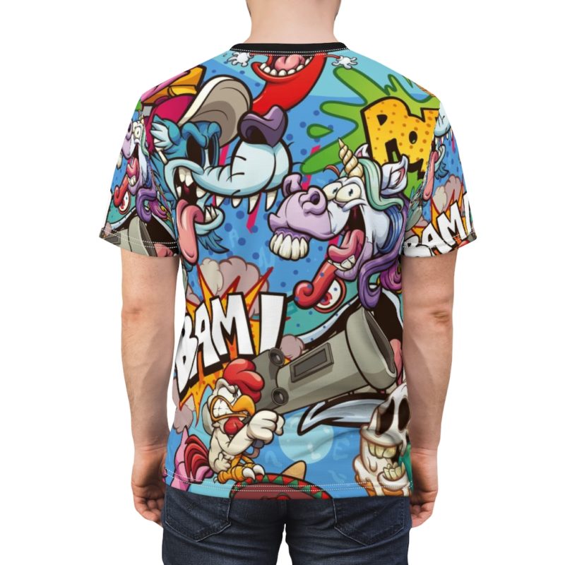 Cartoon Characters Unisex AOP Cut & Sew Tee - Image 6
