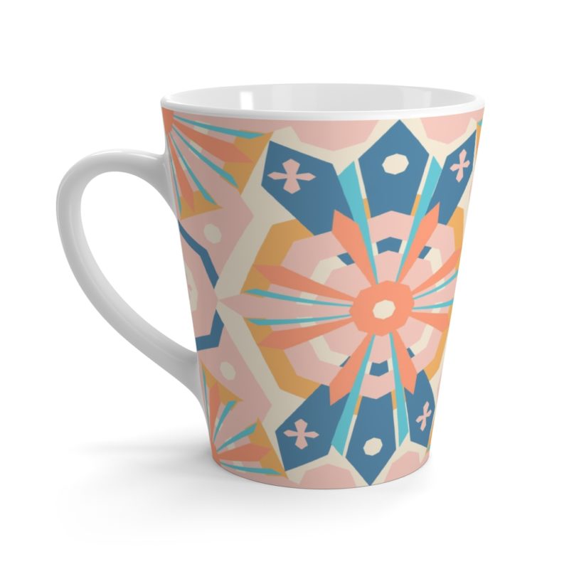 Summer Style Geometric Pattern Latte Mug - Image 2