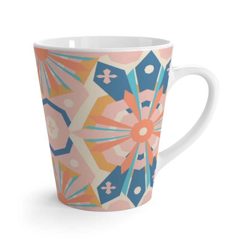 Summer Style Geometric Pattern Latte Mug - Image 3