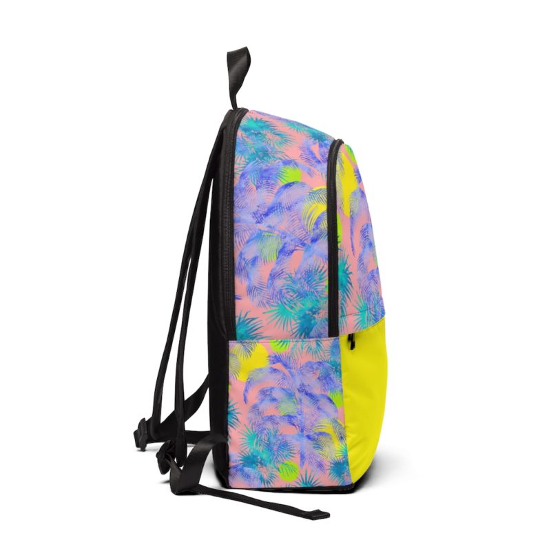 Watercolor Palm Print  Pattern Unisex Fabric Backpack - Image 2