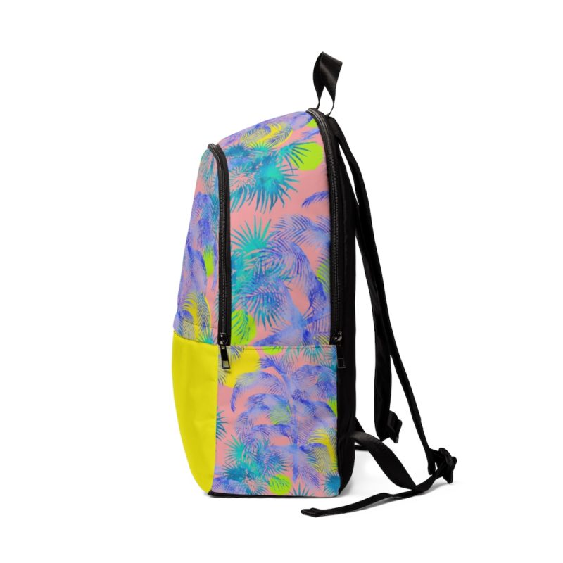 Watercolor Palm Print  Pattern Unisex Fabric Backpack - Image 3