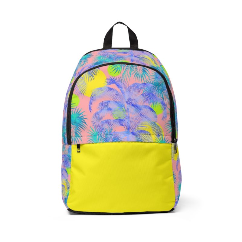 Watercolor Palm Print  Pattern Unisex Fabric Backpack
