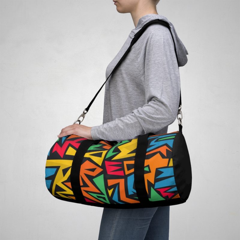 90's Bright Abstract Style Duffel Bag - Image 4