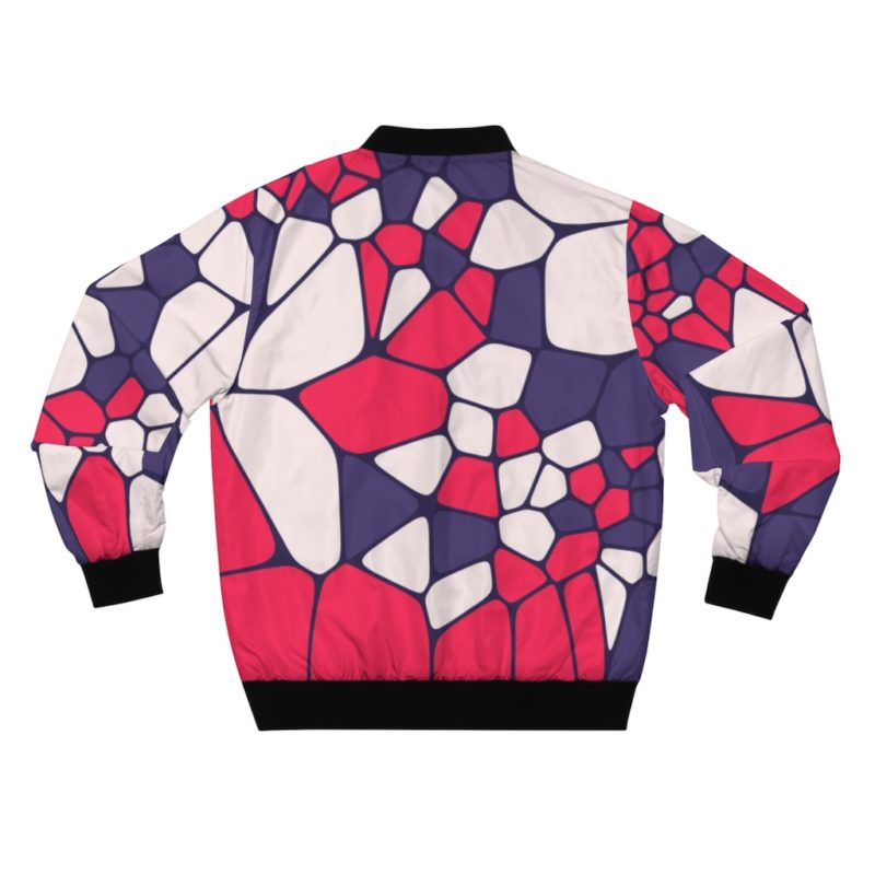 Abstract Voronoi Purple Pink Pattern Men's AOP Bomber Jacket - Image 2