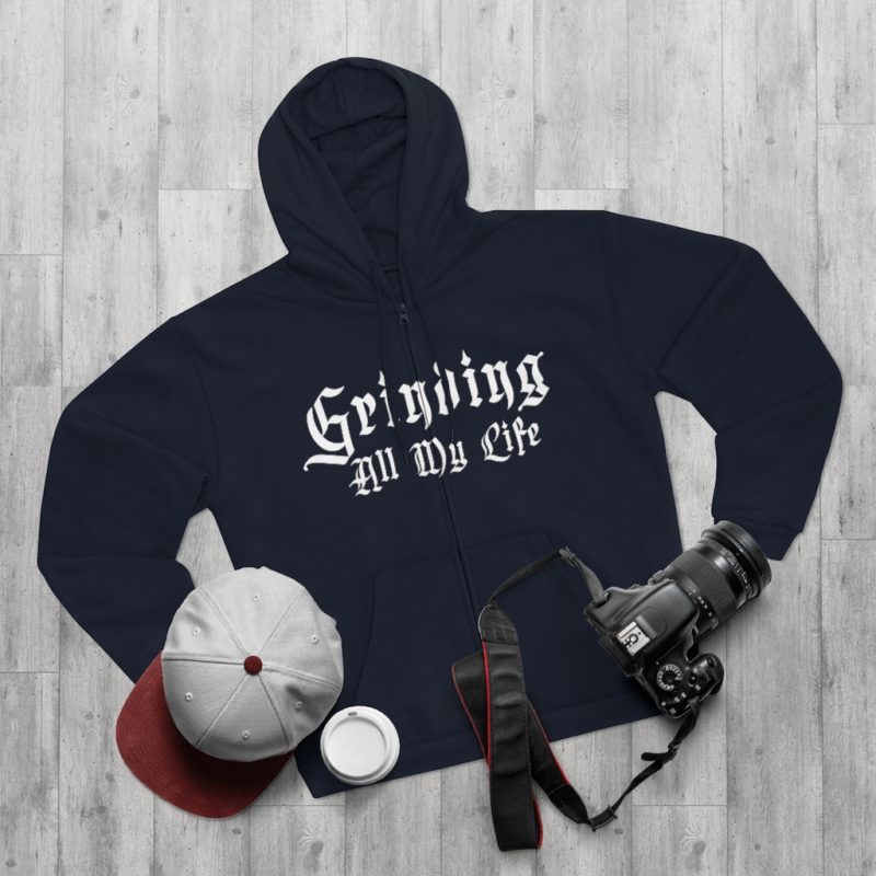 Grinding All My Life Unisex Hooded Zip Sweatshirt - Image 7