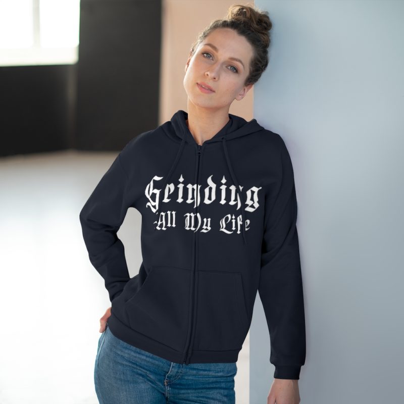 Grinding All My Life Unisex Hooded Zip Sweatshirt - Image 10