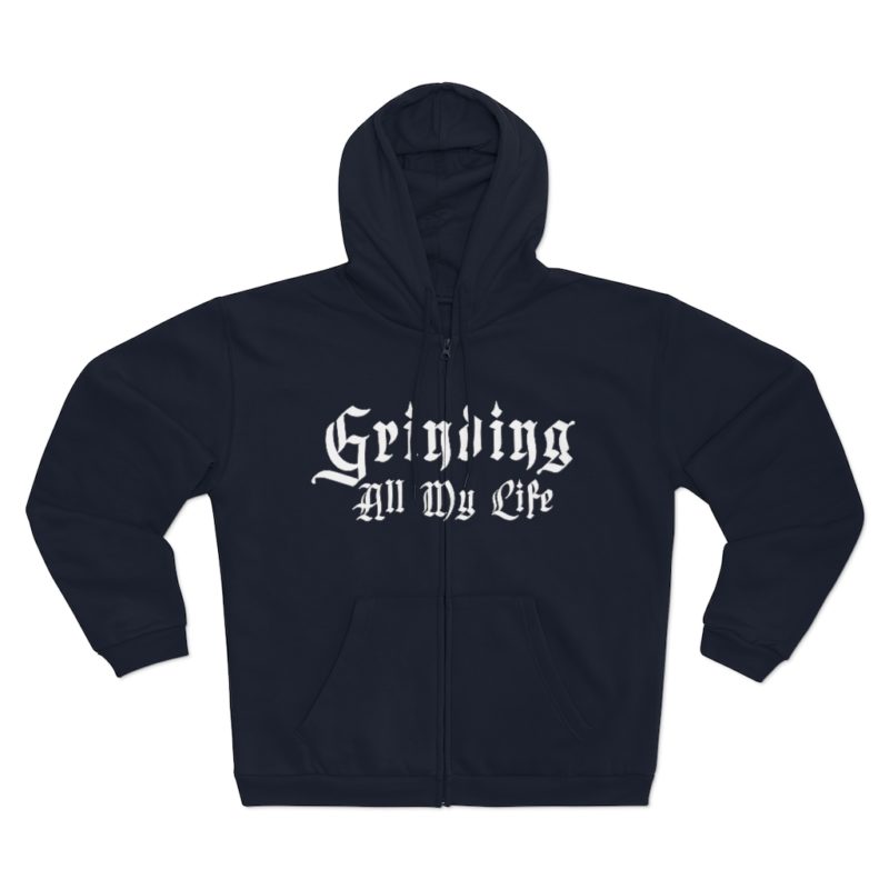 Grinding All My Life Unisex Hooded Zip Sweatshirt - Image 6
