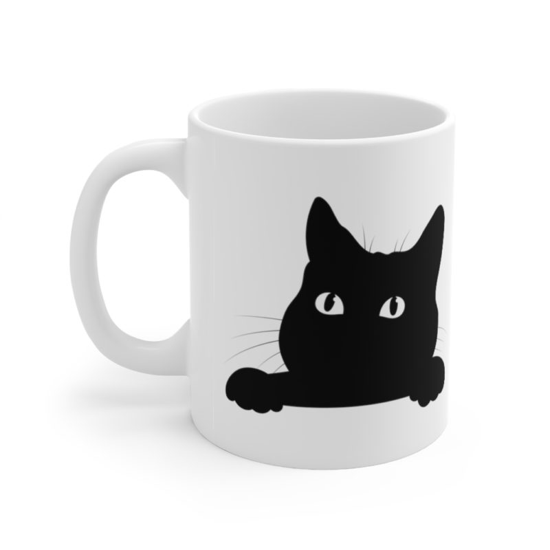 Black Cat Ceramic Mug 11oz - Image 2
