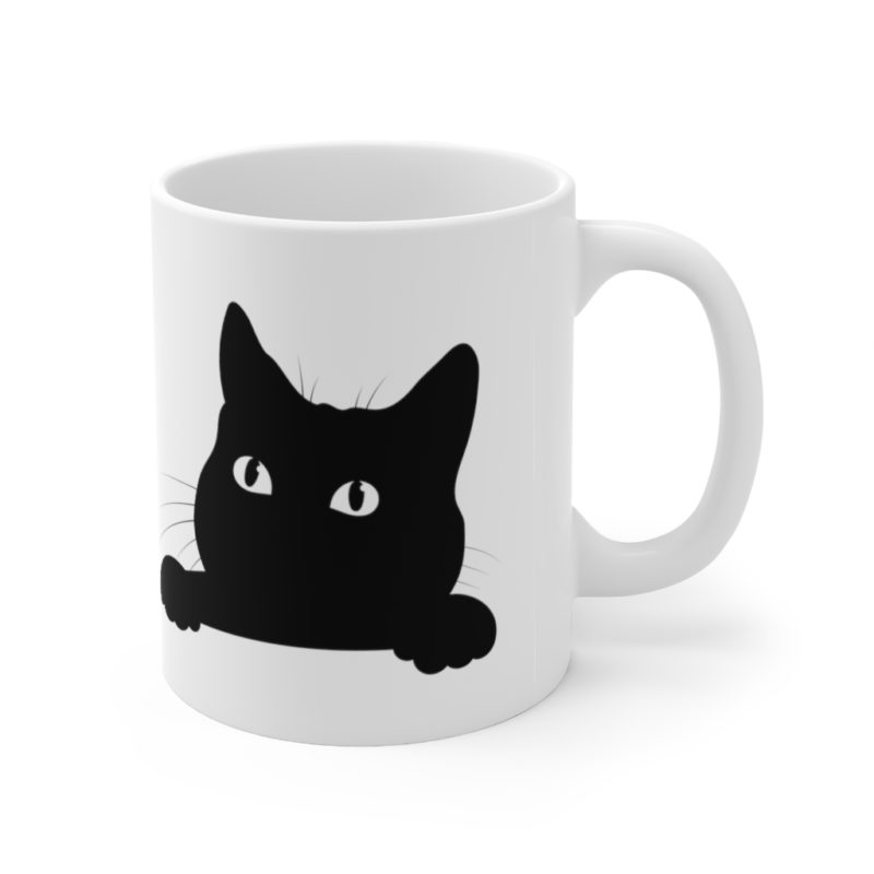 Black Cat Ceramic Mug 11oz - Image 3