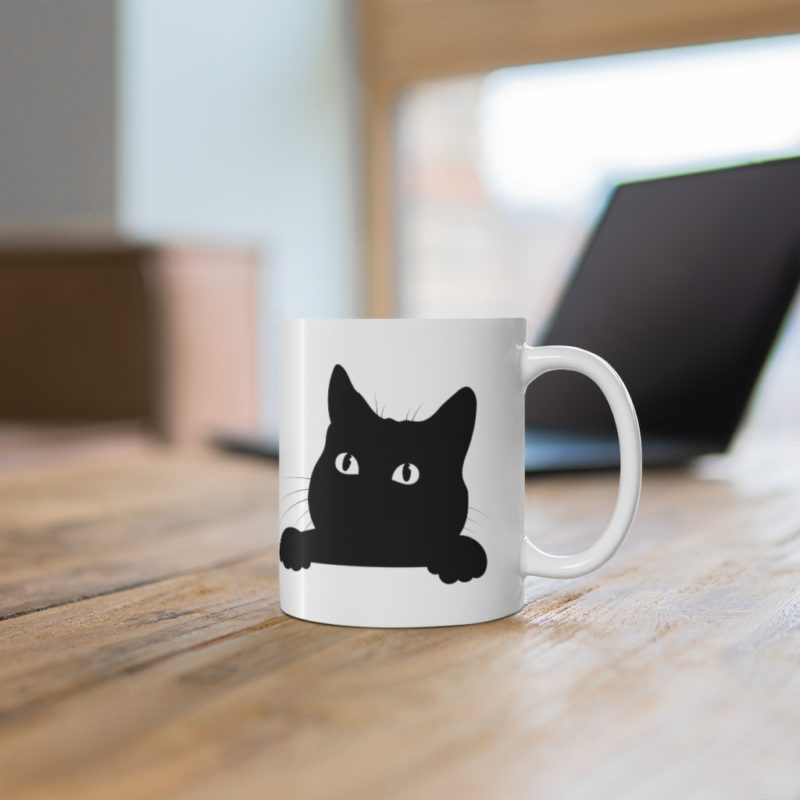Black Cat Ceramic Mug 11oz - Image 6
