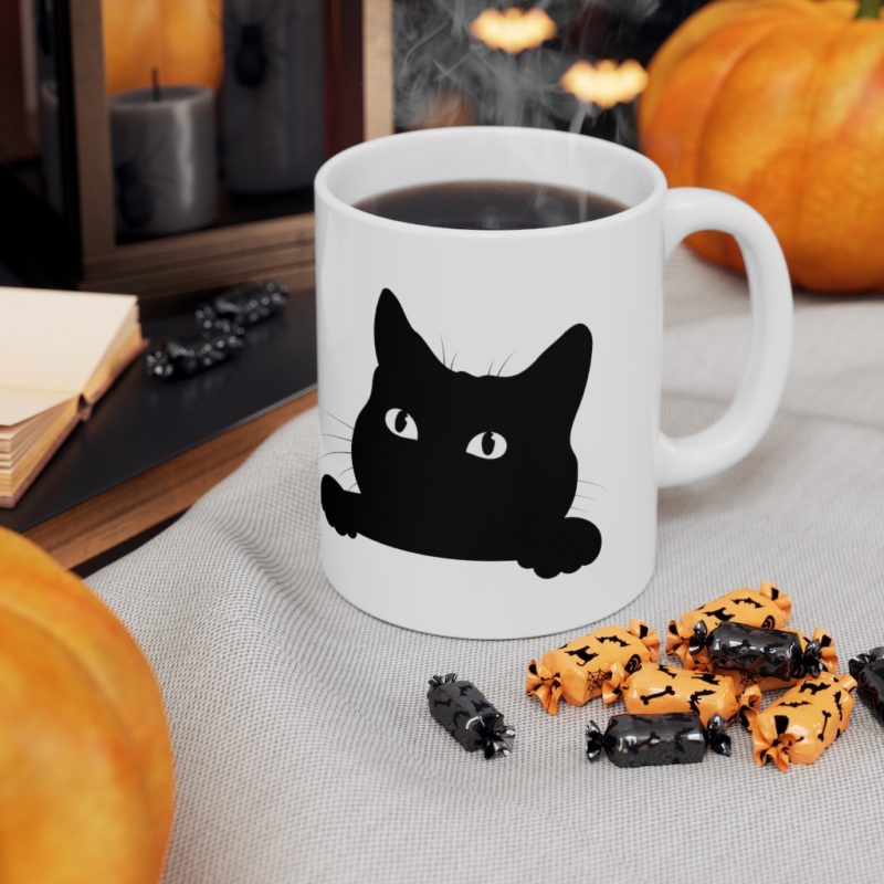 Black Cat Ceramic Mug 11oz - Image 7