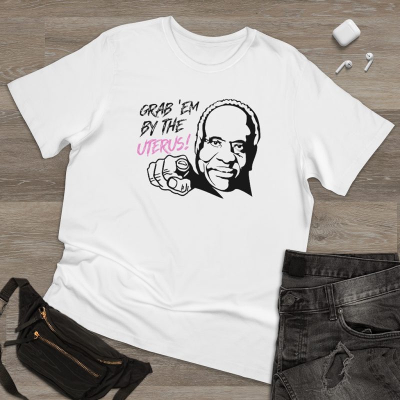 Grab 'Em By The Uterus Unisex Deluxe T-shirt Pink Text - Image 2