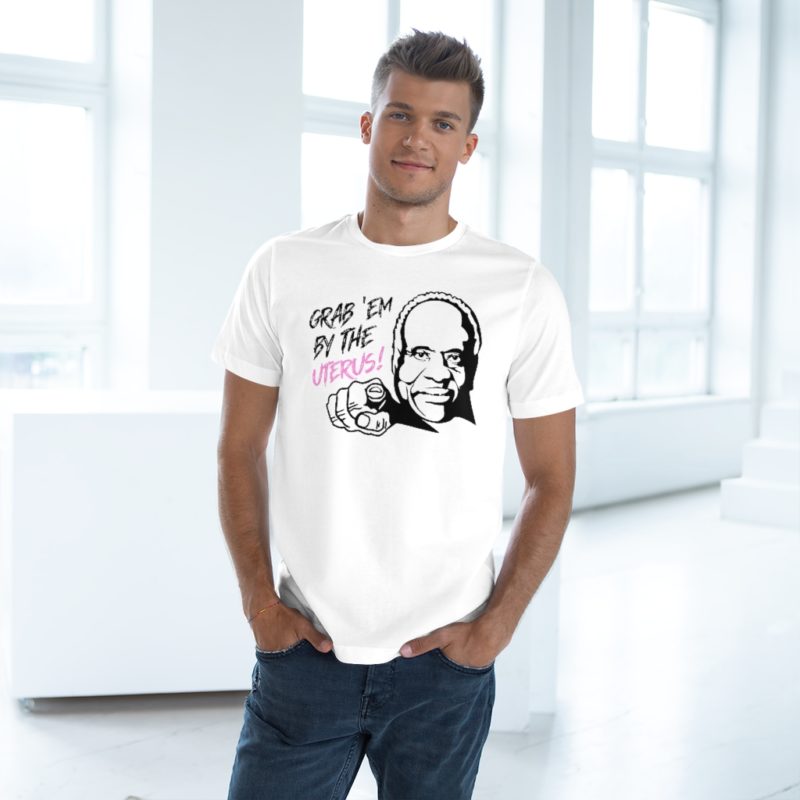 Grab 'Em By The Uterus Unisex Deluxe T-shirt Pink Text - Image 4