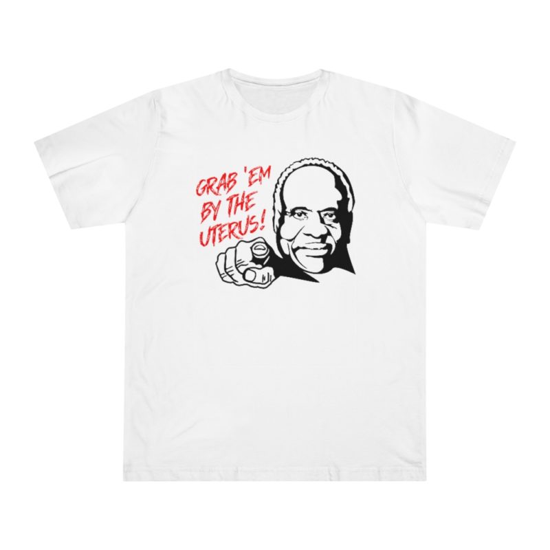 Grab 'Em By The Uterus Unisex Deluxe T-shirt Red Text