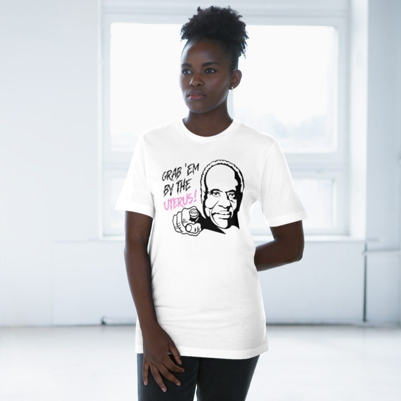 Grab 'Em By The Uterus Unisex Deluxe T-shirt Pink Text - Image 5