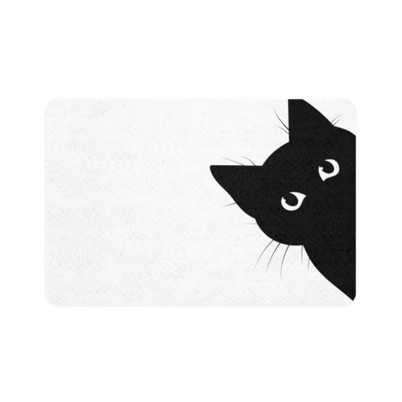Black Cat Pet Food Mat (12x18)