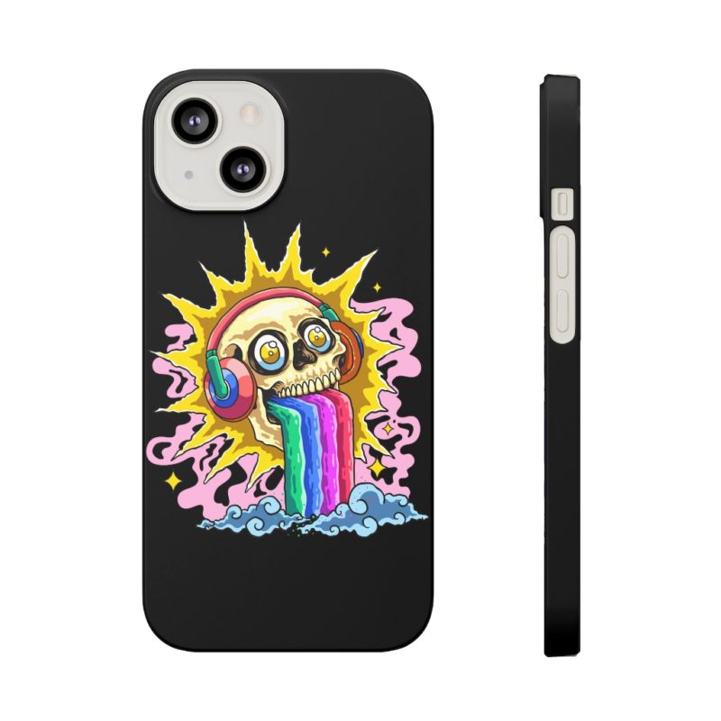 Rainbow Skull Slim Phone Case - Image 3