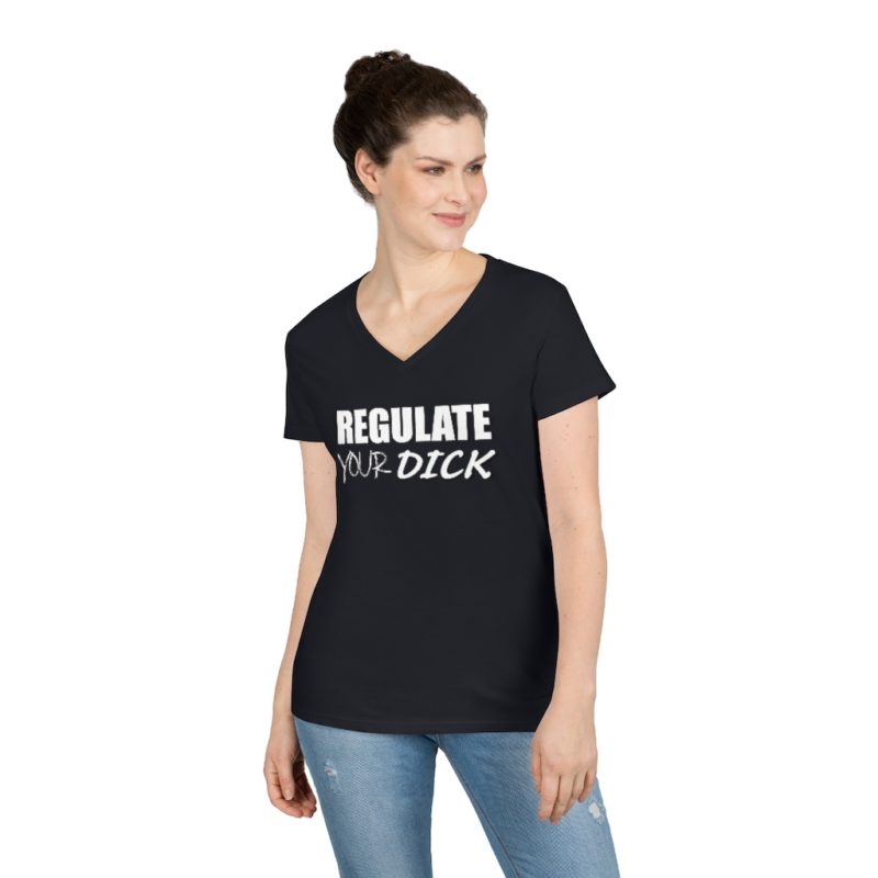 Regulate Your Dick - Ladies' V-Neck T-Shirt - Image 2
