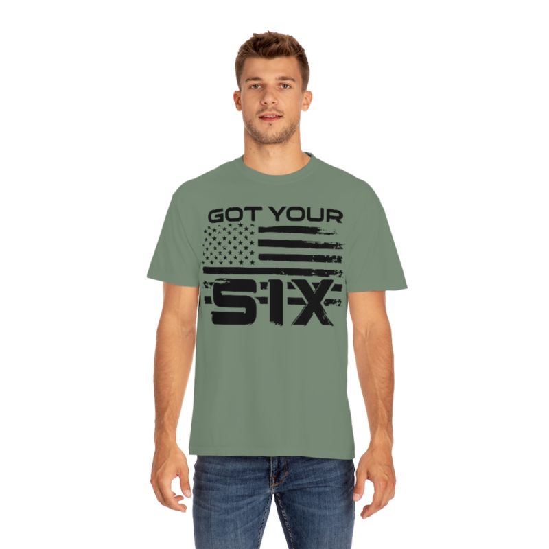 Got Your Six (on the front) Unisex Garment-Dyed T-shirt - Image 9