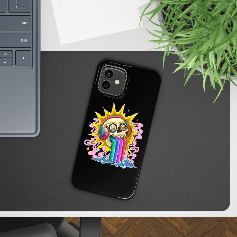 Rainbow Skull Slim Phone Case - Image 10