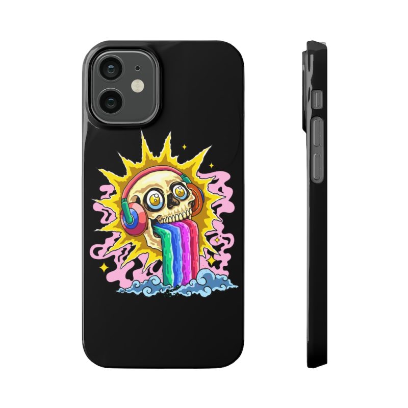 Rainbow Skull Slim Phone Case - Image 11