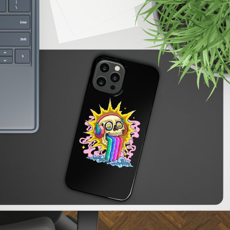 Rainbow Skull Slim Phone Case - Image 16