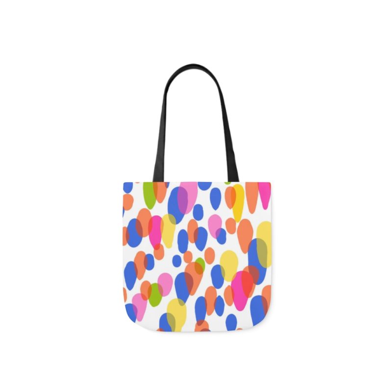 Colorful Raindrops Polyester Canvas Tote Bag - Image 10