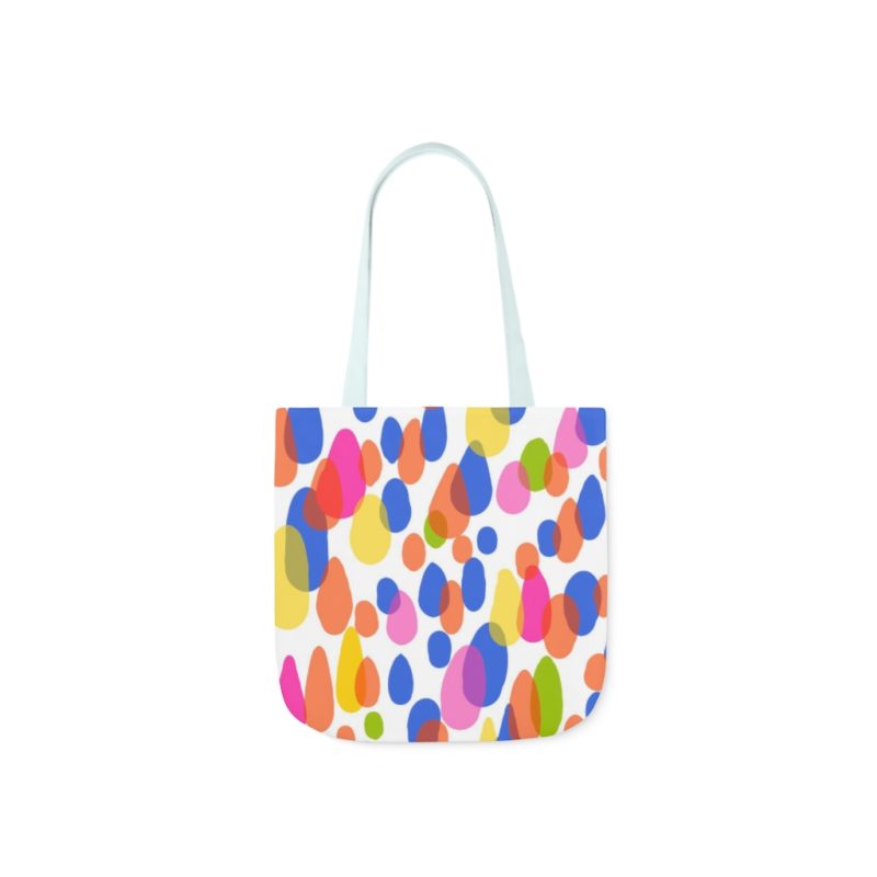 Colorful Raindrops Polyester Canvas Tote Bag - Image 13