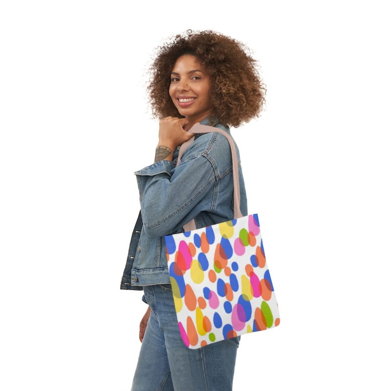 Colorful Raindrops Polyester Canvas Tote Bag - Image 20