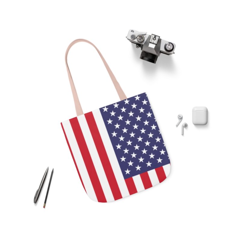American Flag Styled Polyester Canvas Tote Bag - Image 19