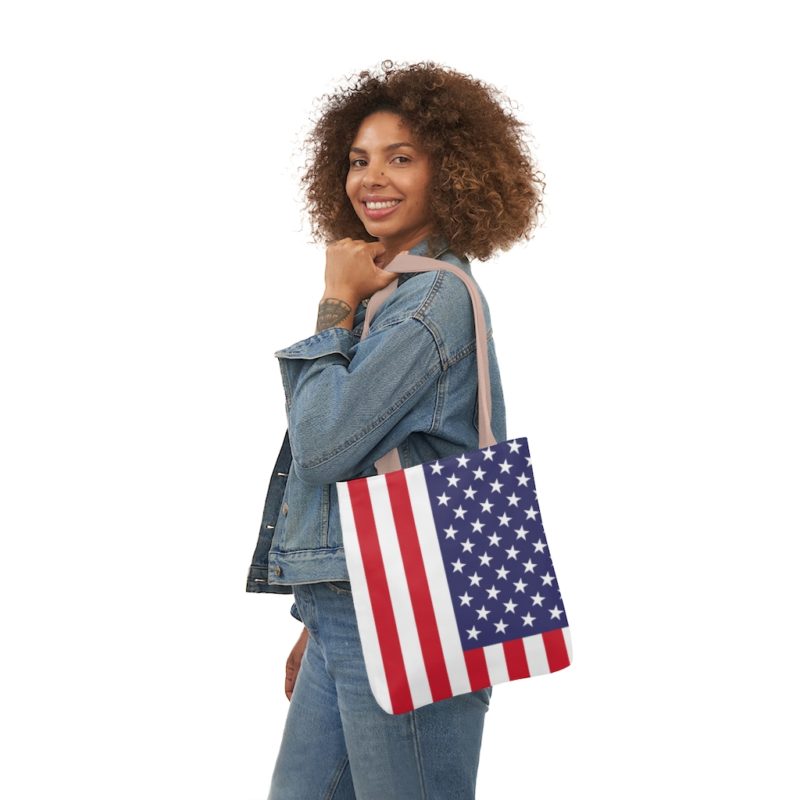 American Flag Styled Polyester Canvas Tote Bag - Image 20