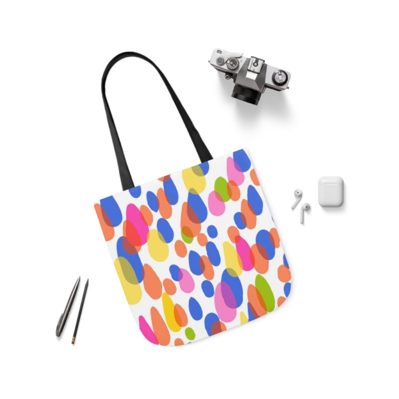 Colorful Raindrops Polyester Canvas Tote Bag - Image 31