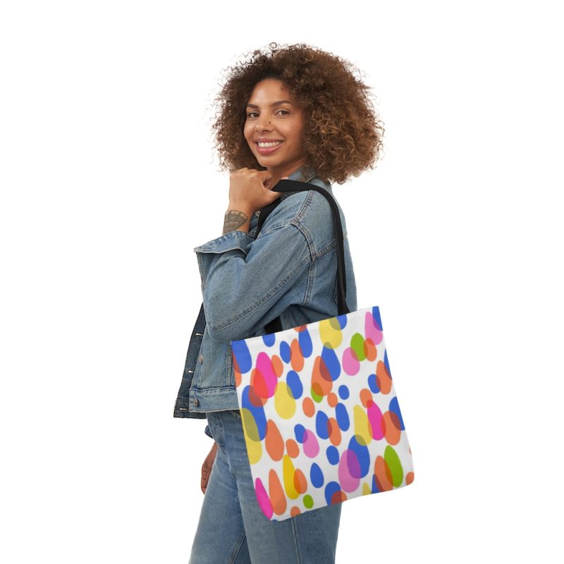 Colorful Raindrops Polyester Canvas Tote Bag - Image 32