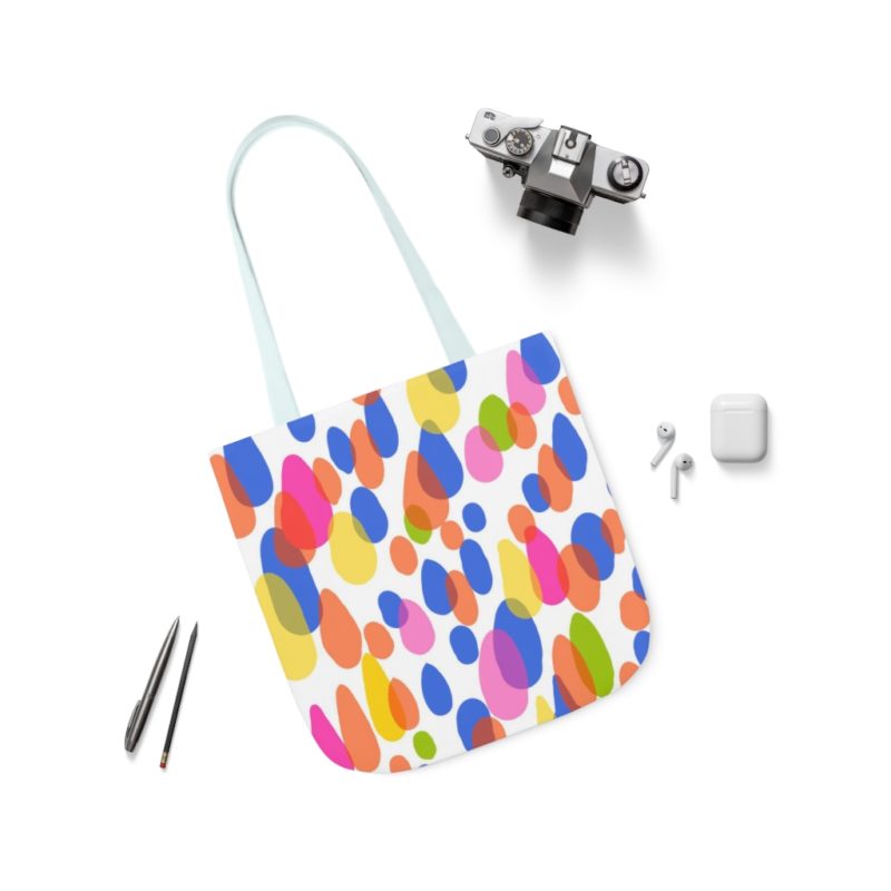 Colorful Raindrops Polyester Canvas Tote Bag - Image 35