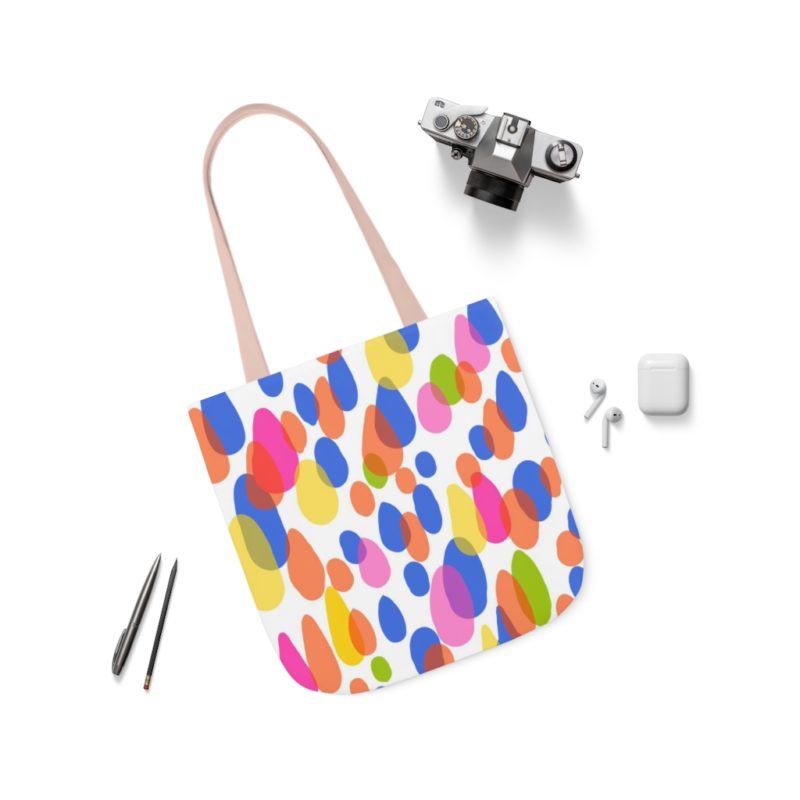 Colorful Raindrops Polyester Canvas Tote Bag - Image 39