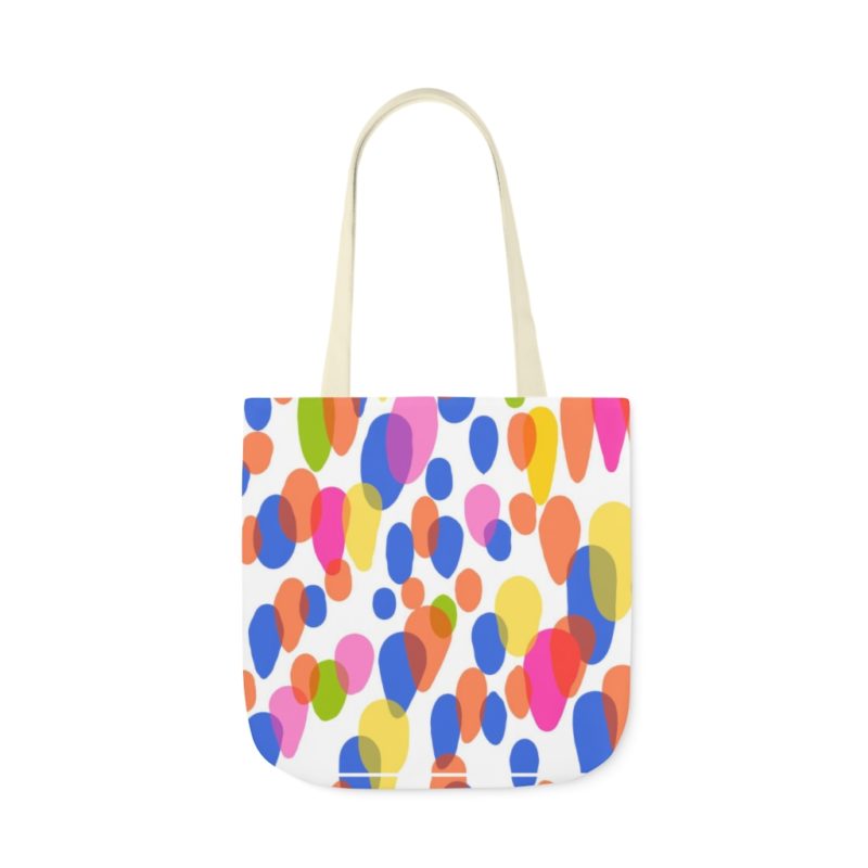 Colorful Raindrops Polyester Canvas Tote Bag - Image 42
